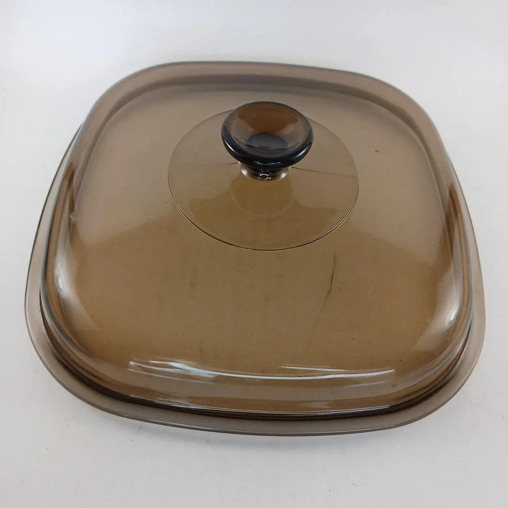 Pyrex Corning Ware 5 A12C Square Replacement Lid Only Amber Glass No Chips Vtg
